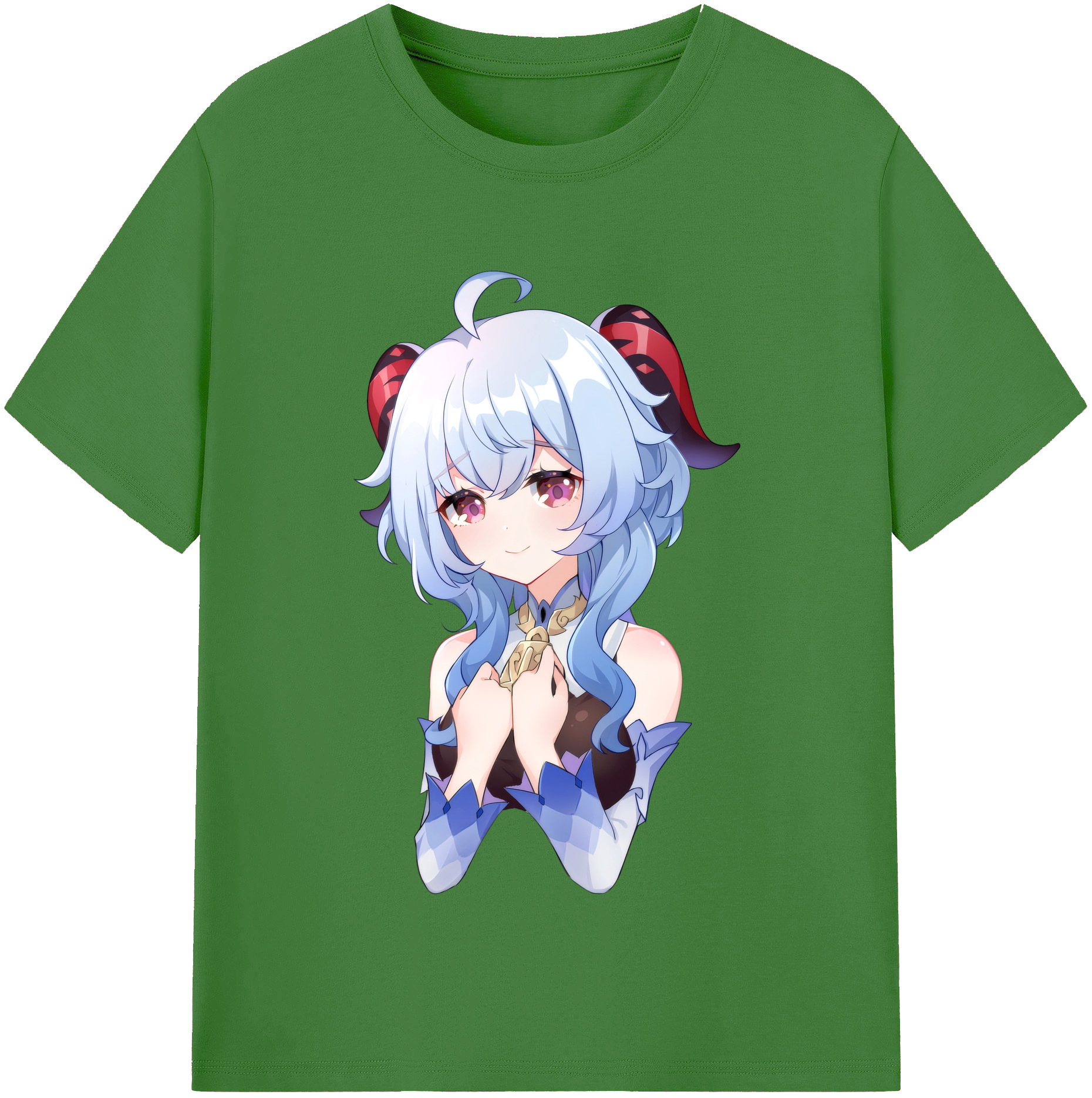 げんし神 甘雨 かんう genshin Ganyu レディースカジュアルプリントTシャツ（綿100％）